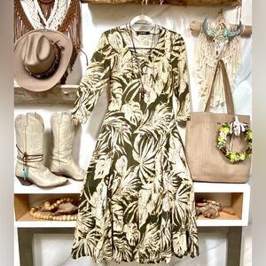Black Label Ralph Lauren botanical palm maxi dress w resort vacay vibe